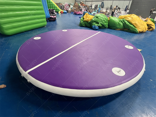 Drop Stitching Pvc Round Tube Purple Inflatable Dock Water Toys For Pools, Lakes