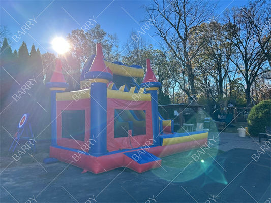 0.55mm PVC Tarpaulin Inflatable Bounce House With Slide Custom Logo