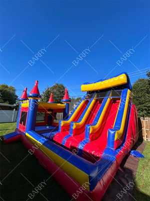 0.55mm PVC Tarpaulin Inflatable Bounce House With Slide Custom Logo