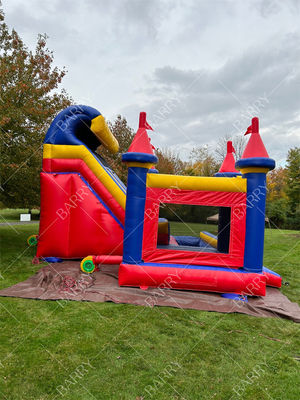 0.55mm PVC Tarpaulin Inflatable Bounce House With Slide Custom Logo