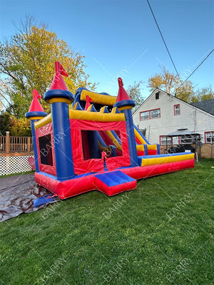 0.55mm PVC Tarpaulin Inflatable Bounce House With Slide Custom Logo