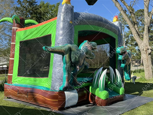 T-Rex Dinosaur Inflatable Water Slide Bounce House Combo Inflatable Bouncer Jumping Castle
