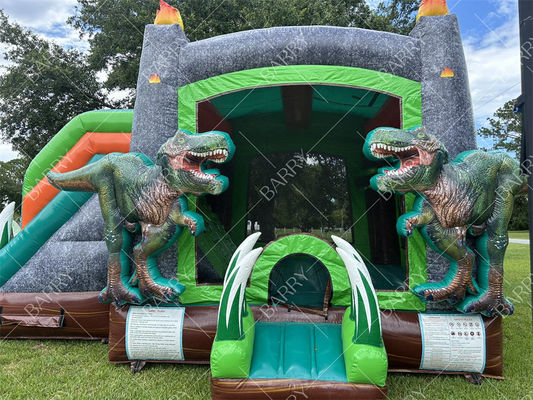 T-Rex Dinosaur Inflatable Water Slide Bounce House Combo Inflatable Bouncer Jumping Castle