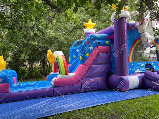 Commercial Inflatable Water Slide Combo Bouncer Unicorn Jumper Jumping Moon Bouncy Castles Bounce House