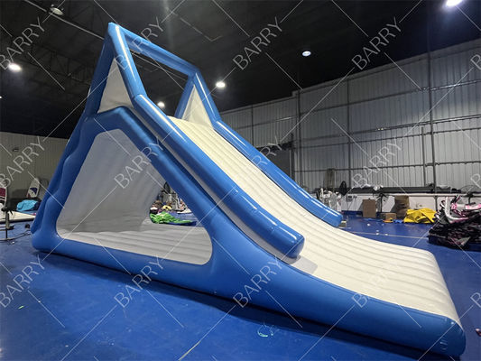 Commercial Inflatable Floating Water Slide Toys With Climbing Wall For Water Park