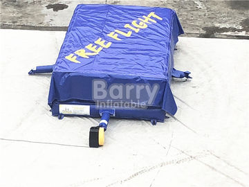 Deep Blue Free Fall Inflatable Stunt Air Bag / Inflatable Jumping Game