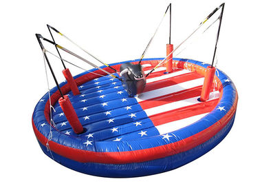 Interactive Outdoor Inflatable Games , Safety Funny Bungee Bull For Team Building