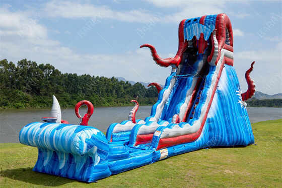 Adult Big Comercial Waterslide Inflatable 25ft Ocean Battle Slide Pool