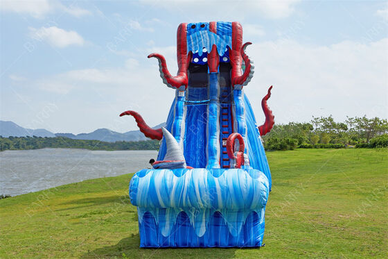 Adult Big Comercial Waterslide Inflatable 25ft Ocean Battle Slide Pool