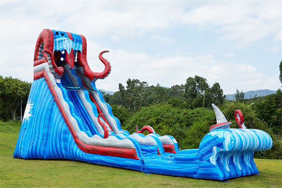 Adult Big Comercial Waterslide Inflatable 25ft Ocean Battle Slide Pool