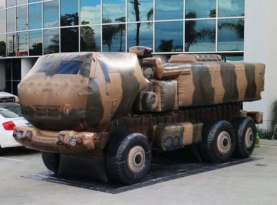 Oxford Cloth PVC Custom Mode Inflatable Dummy Military Cargo Truck