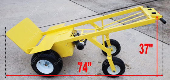 Electric Powered 4-Wheel Heavy Duty Hand Truck Dolly with Winch for Lifting Inflatable Bounce Houses