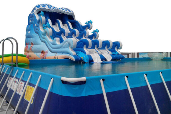 Customized PVC steel Rectangular Ultra Metal Frame Pool for Water Park