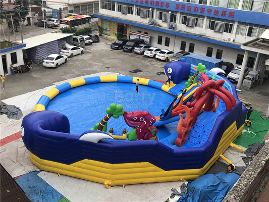 customized giant octopus water park,dolohin animal inflatable water park with big pool toys