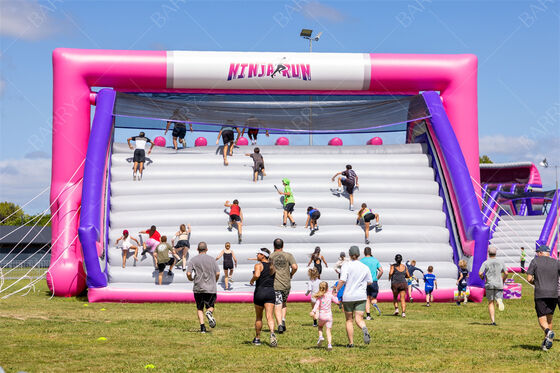 Outdoor Team Building Games Inflatable Obstacle Course 5k With Plato PVC