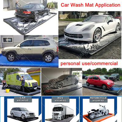 Environmentally Friendly Mobile Wash Floor Mat Inflatable Car Wash Mat , Inflatable Water Collector