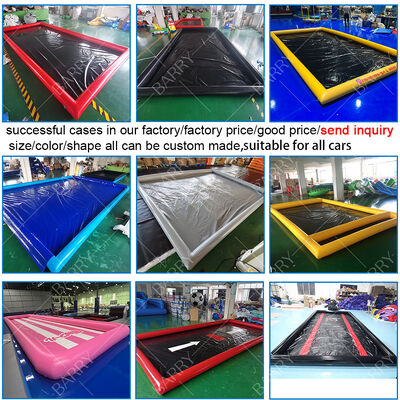 Environmentally Friendly Mobile Wash Floor Mat Inflatable Car Wash Mat , Inflatable Water Collector