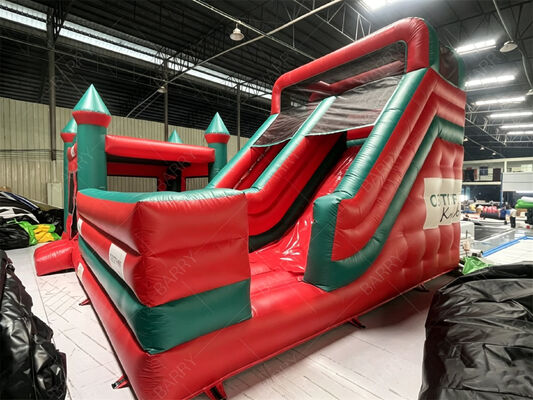 Large Outdoor Inflatable Slide With Climbing Ladder  Custom Logo Inflatable Castle Slide For Rental Business