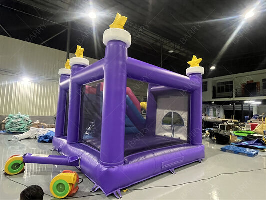 Commercial Grade Unicorn Bounce House with Slide Rainbow Star Themed Inflatable Combo for Kids Parties & Events