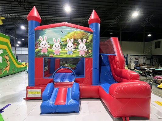 Red Commercial PVC Jumping Bouncer Bouncy Castle Bounce House With Slide