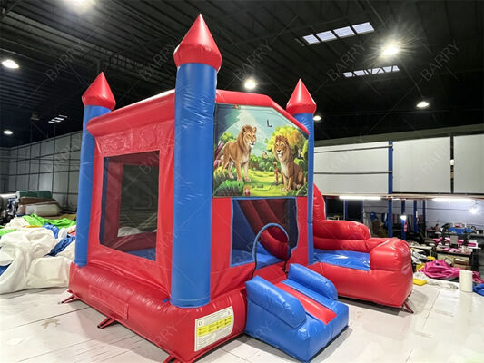 Red Commercial PVC Jumping Bouncer Bouncy Castle Bounce House With Slide