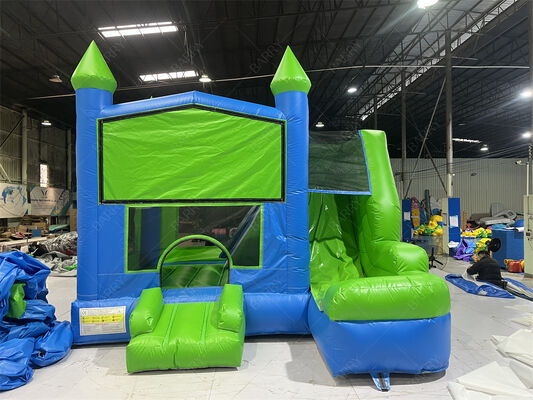 Green Jumping Castle Customizable Castle Inflatable Bounce & Slide Combo