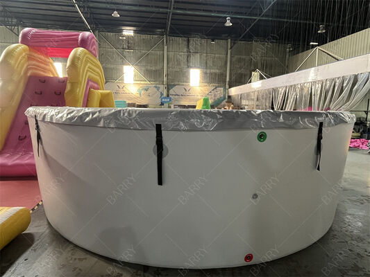 Round Inflatable Cold Plunge Pool With Cover Drop Stitch Material Pool With Cover