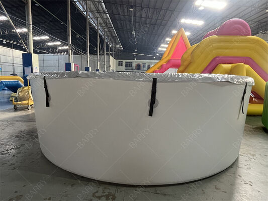Round Inflatable Cold Plunge Pool With Cover Drop Stitch Material Pool With Cover