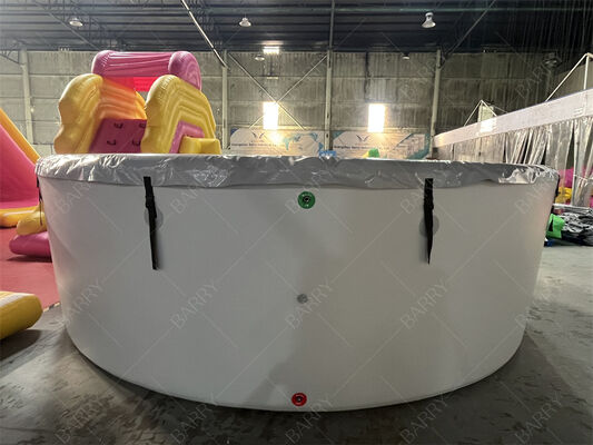 Round Inflatable Cold Plunge Pool With Cover Drop Stitch Material Pool With Cover