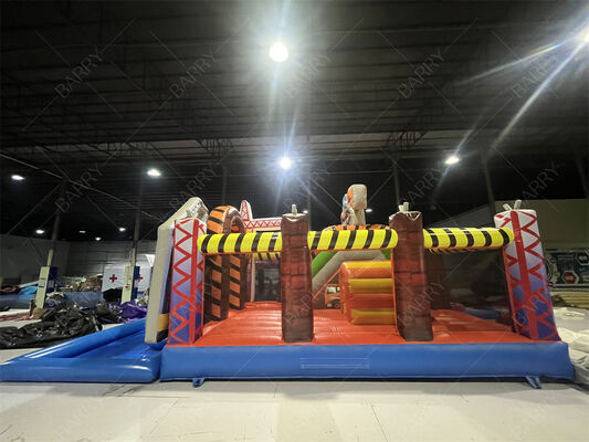 Construction Adventure Inflatable Combo | Bounce House + Slide + Splash Pool, All-In-One Kids Play System