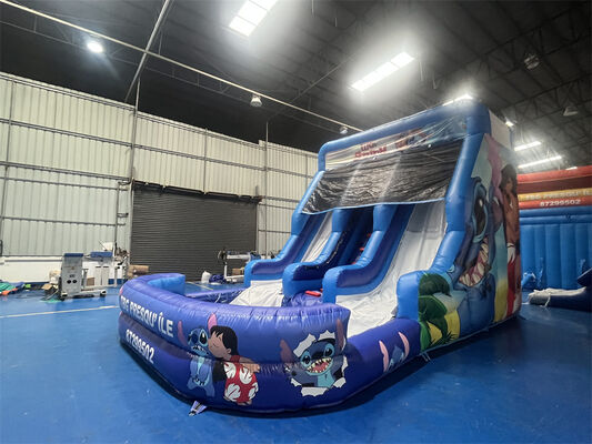 Lilo & Stitch Themed Triple Lane Inflatable Slide | Commercial Grade Kids Water Slide
