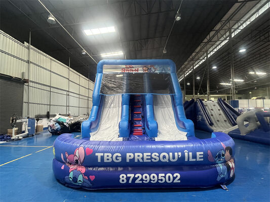 Lilo & Stitch Themed Triple Lane Inflatable Slide | Commercial Grade Kids Water Slide