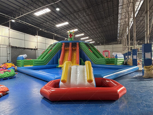 Commercial Grade Dragon Inflatable Water Park, Multi-Slide Water Playground With Large Pool For Amusement Parks Festivals