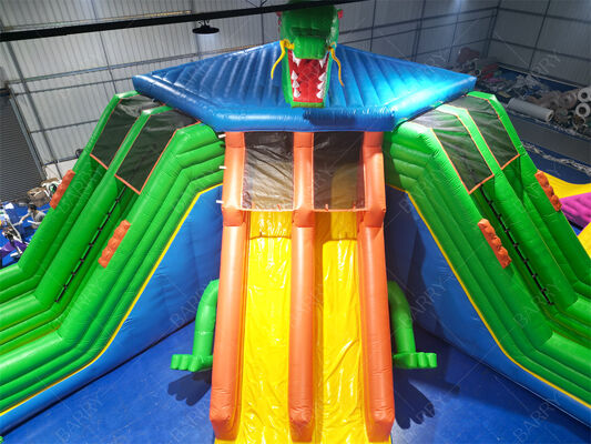 Commercial Grade Dragon Inflatable Water Park, Multi-Slide Water Playground With Large Pool For Amusement Parks Festivals