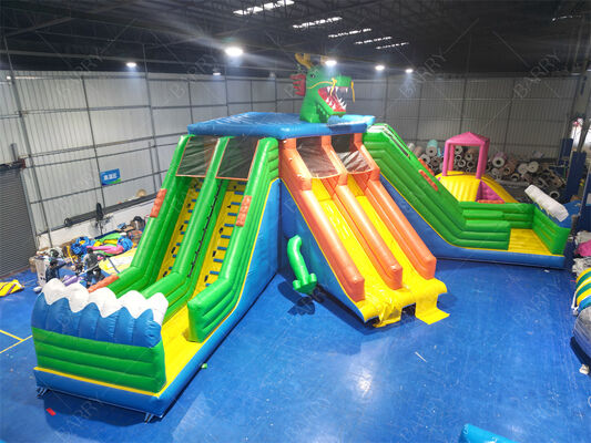Commercial Grade Dragon Inflatable Water Park, Multi-Slide Water Playground With Large Pool For Amusement Parks Festivals