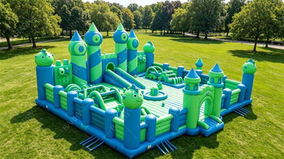 Commercial Grade Dinosaur Inflatable Playground - Large Bounce Castle With Obstacle Course & Slide, Perfect For Party Rentals, Amusement Parks & Events
