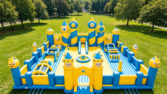 Inflatable Bounce House Combo | Giant Kids Playground with Slide, Obstacle Course & Jumping Area | Commercial PVC for Party Rentals, Schools & Festivals