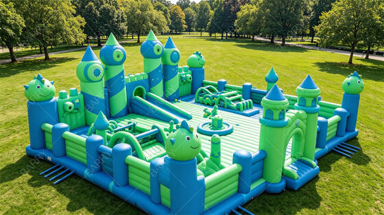 Magical Purple Castle Inflatable Fun City | All-in-One Bounce & Obstacle Course with Giant Slide | Commercial PVC for High-Traffic Venues & Party Rentals