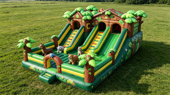 Jungle Treehouse Inflatable Bounce House with Slides | Commercial Kids Party Combo
