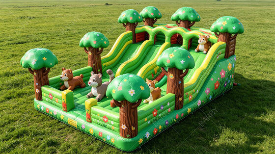 Jungle Treehouse Inflatable Bounce House with Slides | Commercial Kids Party Combo