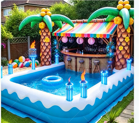 Tropical Tiki Inflatable Floating Pool Bar – Ultimate Backyard Luau Party Station