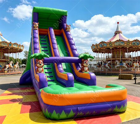 18ft Tall Safari Tiger Print Inflatable Water Slide – Commercial-Grade Jungle Adventure