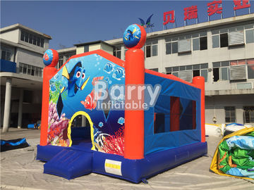 Customized Seaworld Theme Inflatable Bouncer For Kids / Blow Up Jumping Castle