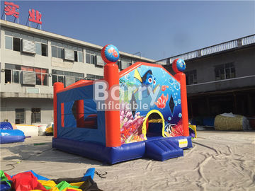 Customized Seaworld Theme Inflatable Bouncer For Kids / Blow Up Jumping Castle