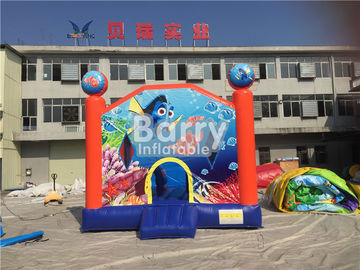 Customized Seaworld Theme Inflatable Bouncer For Kids / Blow Up Jumping Castle