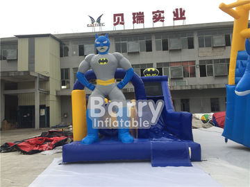 Custom Made Inflatable Obstacle Course With Batman Slide With PVC Tarp Materials