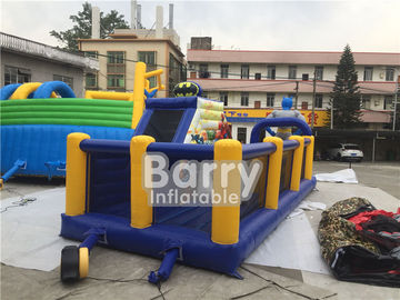 Custom Made Inflatable Obstacle Course With Batman Slide With PVC Tarp Materials