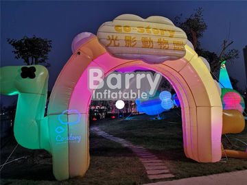 Entrance Colorful Inflatable Advertising Products , LED Advertising Blow Up Arch For Commercial