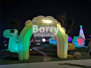 Entrance Colorful Inflatable Advertising Products , LED Advertising Blow Up Arch For Commercial