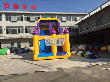 Yellow Small Castle Theme Kids Water Park Blow Up Inflatable Kids Slide / Garden Inflatable Cartoon Dry Slide